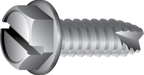 #10-24 Slotted Hex Washer Head Thread Cutting Screws - Zinc Coated Steel (Choose Length & Quantity)